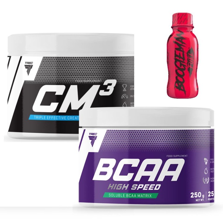 Trec Zestaw - CM3 250g + BCAA High Speed 300g + Boogieman Shot GRATIS!