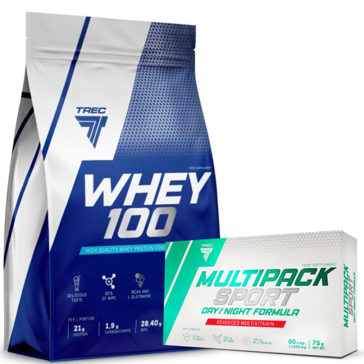 Trec - Whey 100 2000g + Multipack Day/Night Formula 60k