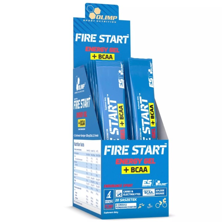 Olimp Fire Start + BCAA 20x36g | Żel energetyczny