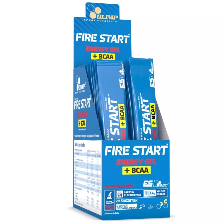 Olimp Fire Start + BCAA 20x36g | Żel energetyczny