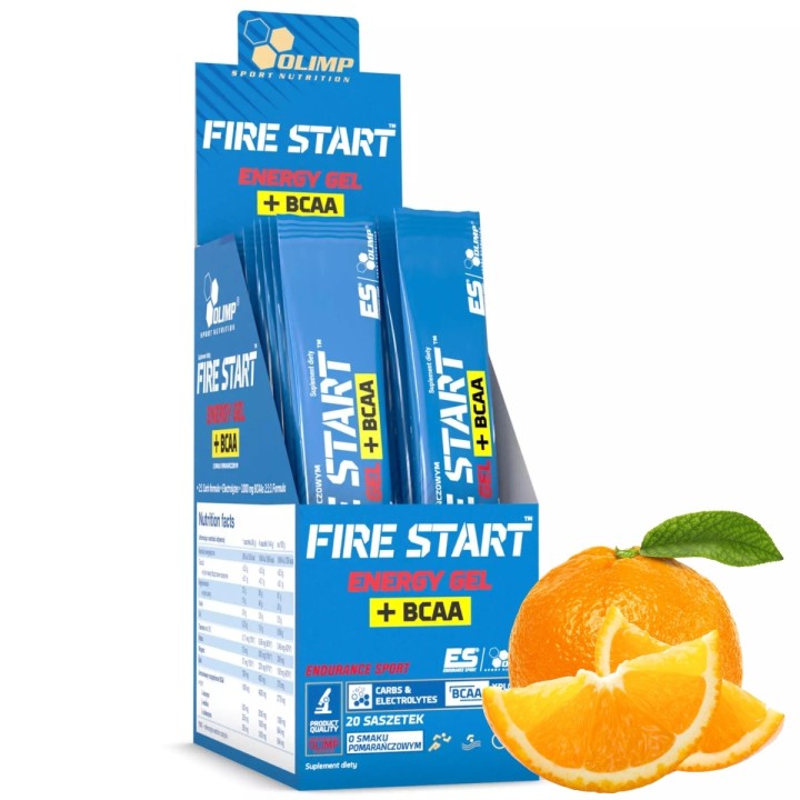 Olimp Fire Start + BCAA 20x36g | Żel energetyczny