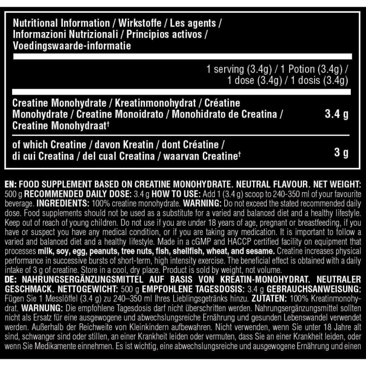 Universal Animal 100% Pure Creatine Monohydrate 500g