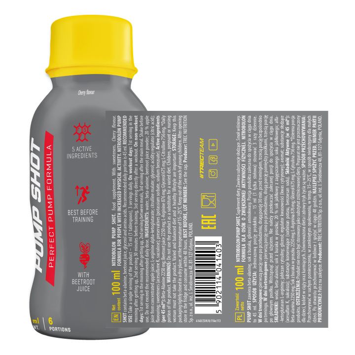 Trec Nitrobolon Pump Shot 100ml | wiśniowy