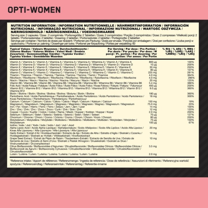 ON Optimum Nutrition  Opti-Women 60 kapsułek