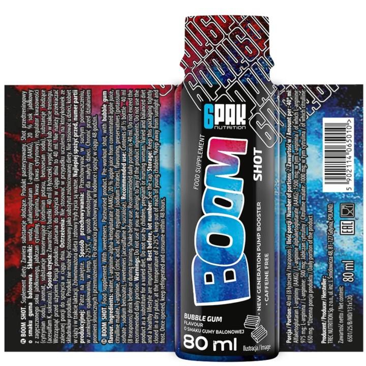 6PAK Nutrition Boom Shot Przedtreningowy 80 ml