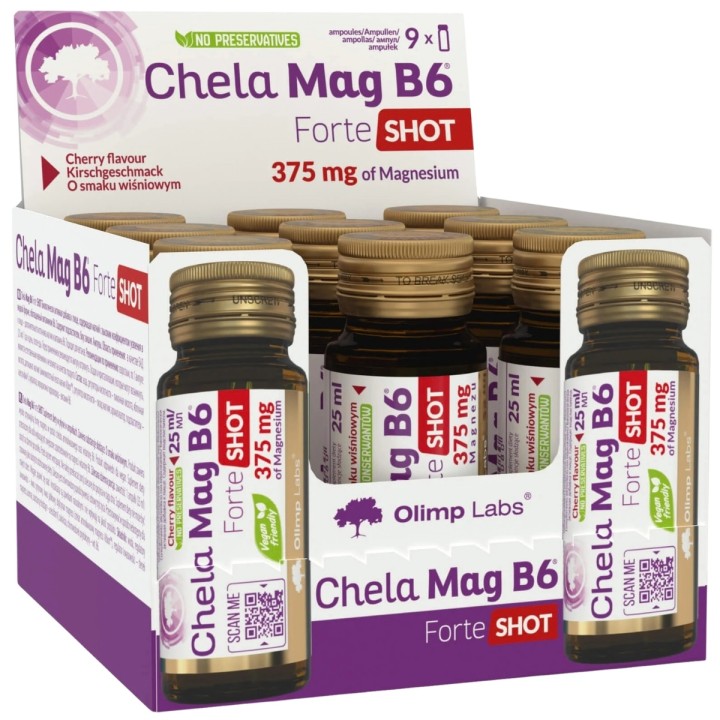 Olimp - Chela Mag B6 Forte Shot 9x 25ml | MAGNEZ W SZOCIE